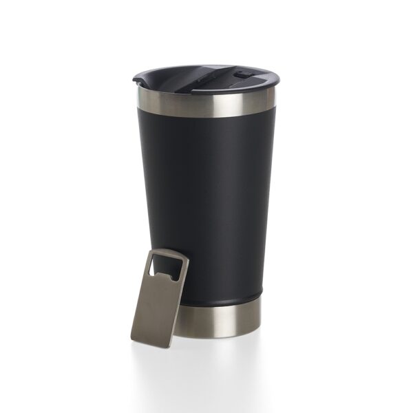 Copo térmico personalizado 500ml preto com abridor laser