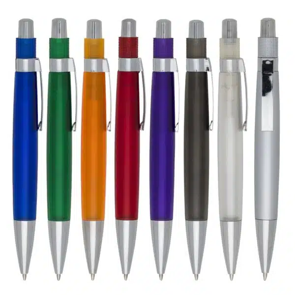 Caneta personalizada plástica com logo UV digital