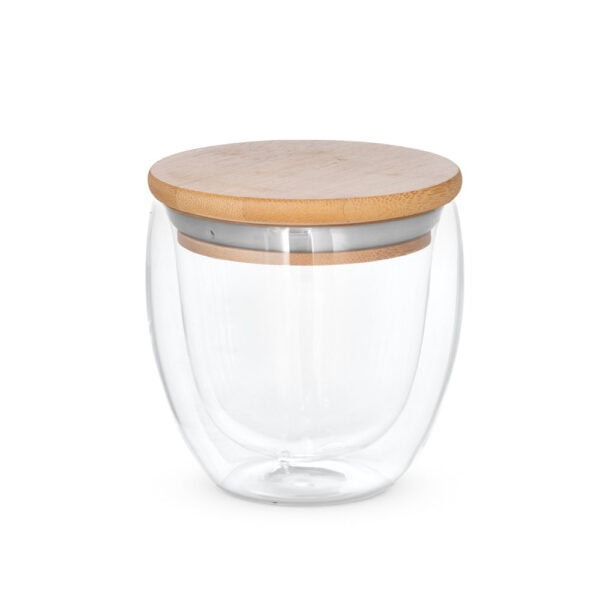 Copo personalizado de viagem em vidro transparente 250ml