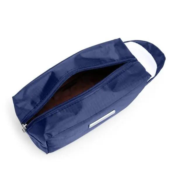 Necessaire preta personalizada com logo corporativo laser