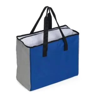 Sacola personalizada poliéster 25L com bolso térmico preta
