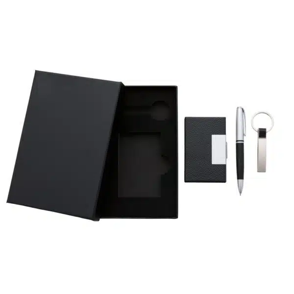 Kit escritório corporativo preto gravação laser personalizado
