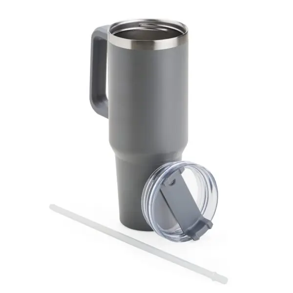 Brinde caneca térmica preta gravação laser corporativo