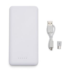Carregador portátil corporativo branco gravação UV digital