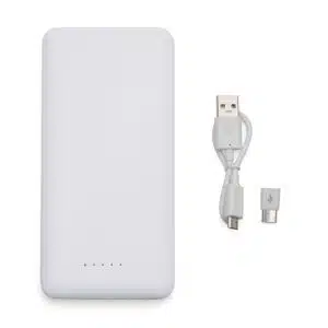 Carregador portátil corporativo branco gravação UV digital