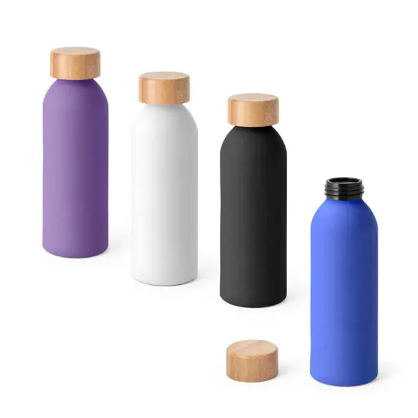 Kit brinde garrafa metal personalizada roxo azul marinho