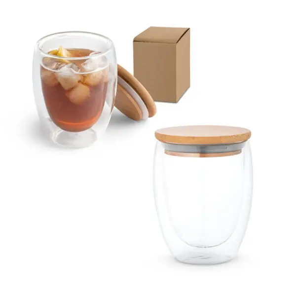 Copo corporativo em vidro com gravação UV digital 350ml