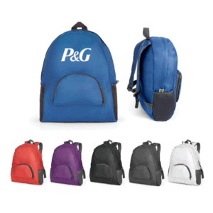 Mochila Personalizada com gravação de marca empresarial. Opção de brinde personalizado para empresas.