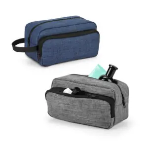 Nécessaire personalizada azul com gravação transfer colorido