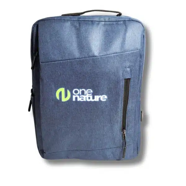 Mochila cinza para notebook com gravação transfer B2B