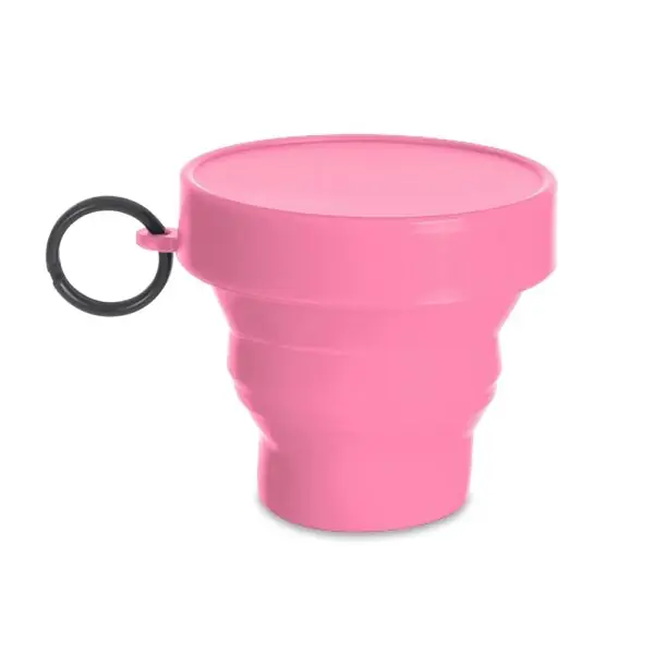 Brinde ecológico copo silicone verde retrátil silk empresa
