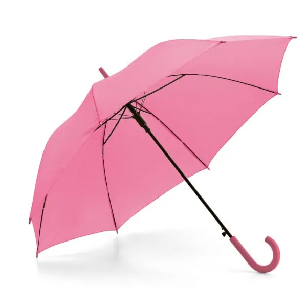 Guarda chuva corporativo rosa com impressão transfer colorido