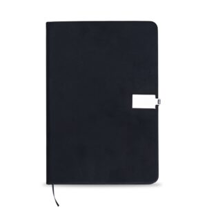Caderno Personalizado Tipo Moleskine Emborrachado com Pauta Fecho Magnético 21,2x14,8cm