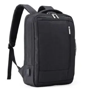 Mochila personalizada poliéster 21L preta com logo