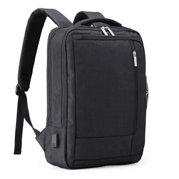 Mochila personalizada poliéster 21L preta com logo