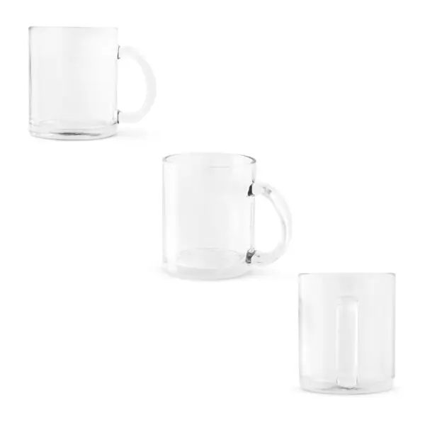 Caneca corporativa transparente personalizada sublimação 350ml