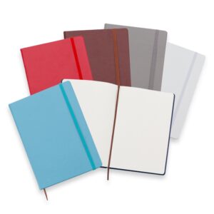 (21x15 cm) | Caderno Personalizado tipo Moleskine de Couro Sintético - SEM PAUTA - HUBZB-03005