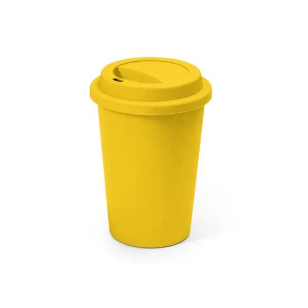 Brinde corporativo copo personalizado amarelo 450ml silk