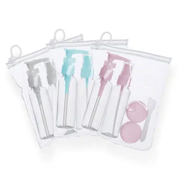 Kit viagem rosa com logo silk screen brinde empresarial