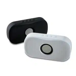Caixa de som personalizada Bluetooth branca com logo silk
