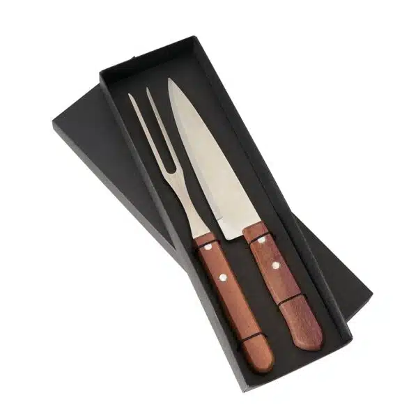 Kit churrasco personalizado 2 peças caixa kraft madeira