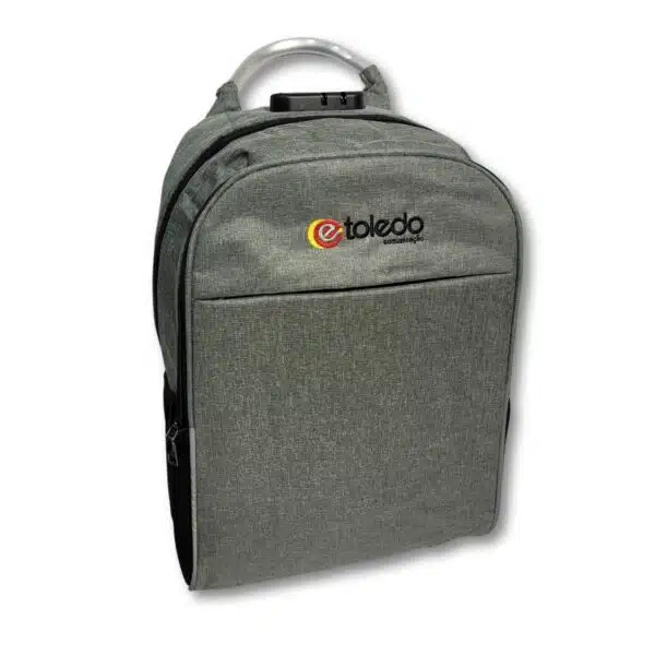 Mochila cinza com gravação transfer para brindes