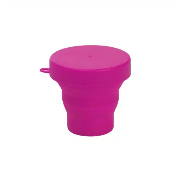 Copo retrátil cinza personalizado gravação silk 1 cor