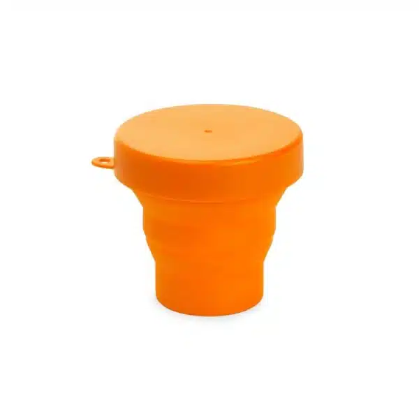 Copo silicone laranja dobrável personalizado com logo