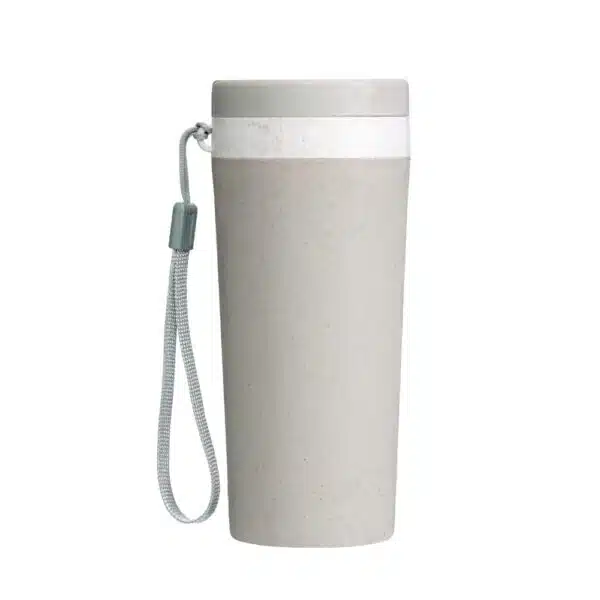 Brinde cinza ecológico copo bambu personalizado silk