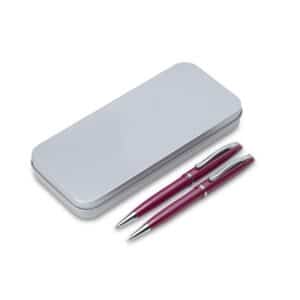 Caneta Metal Personalizada Kit Lapiseira Brilhante