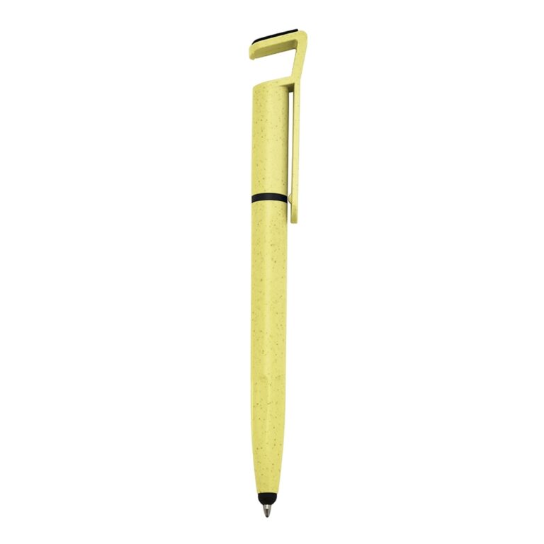 Caneta Personalizada em Fibra de Bambu Touch com Suporte - HUBZB-00708T