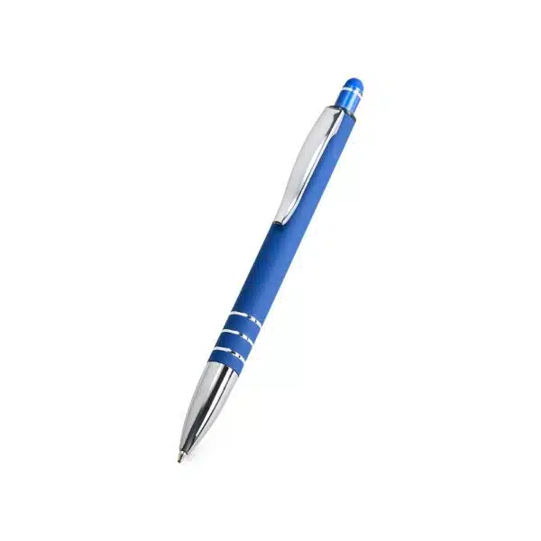 Caneta metal touch azul escuro gravação laser corporativa