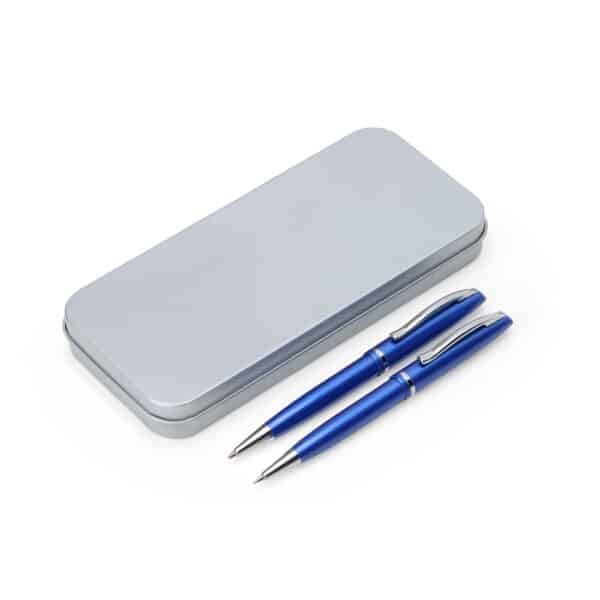 Kit caneta lapiseira metálica gravação laser com logo