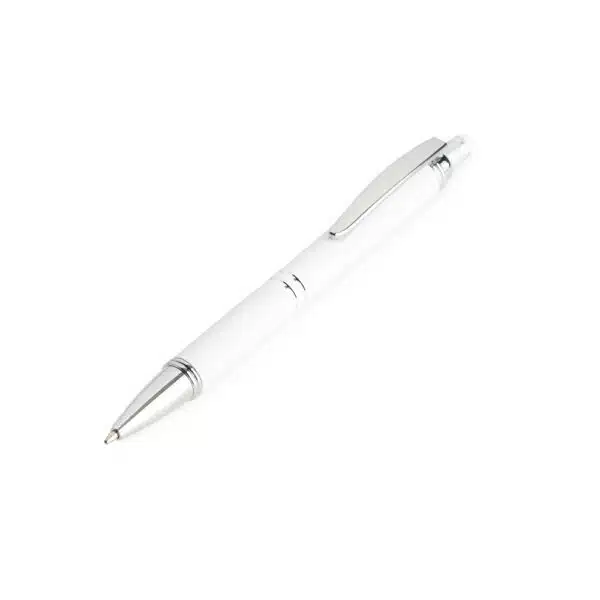 Brinde corporativo caneta metal azul com logo empresa