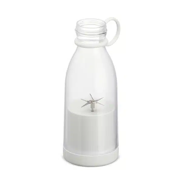 Brinde corporativo garrafa azul 380ml com misturador