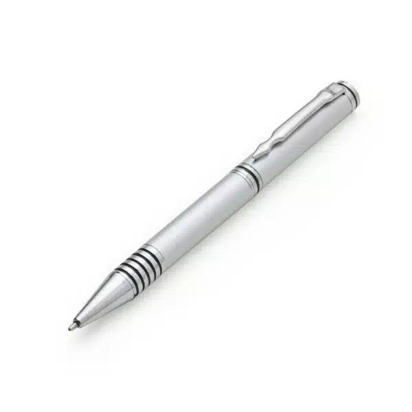 Brinde corporativo caneta metal gravação UV digital prata