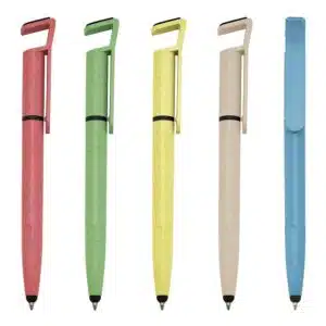 - Huble Brindes Corporativos Caneta Personalizada em Fibra de Bambu Touch com Suporte - HUBZB-00708T