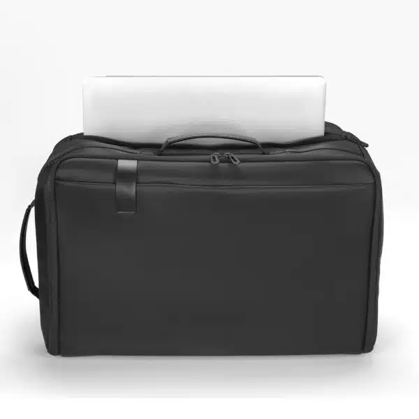 Mochila notebook corporativa preta com transfer empresa