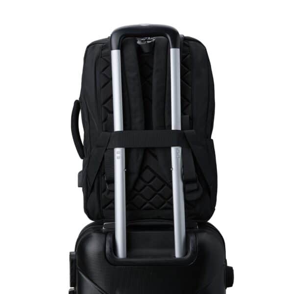 Mochila executiva preta nylon 21L gravação bordado