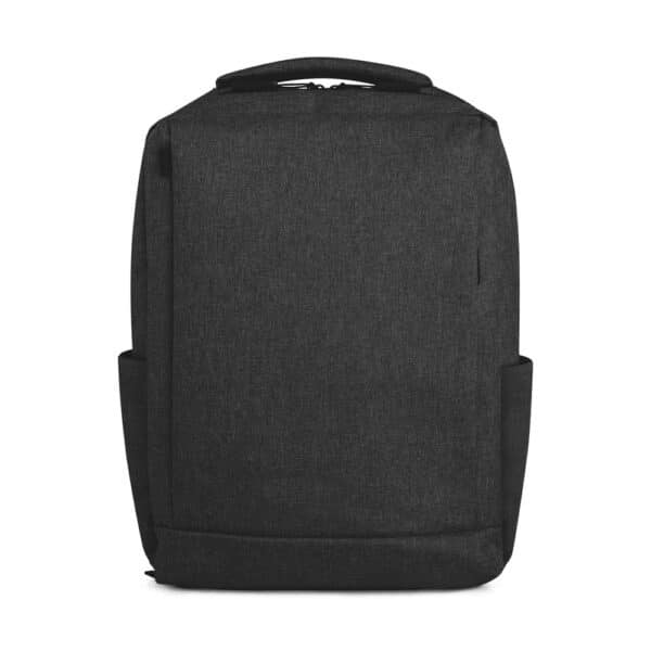 Mochila para notebook personalizada com placa de metal preta