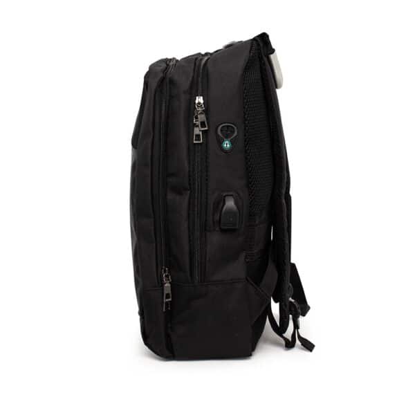 Mochila preta com gravação transfer para eventos