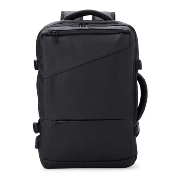Mochila preta personalizada gravação placa metal negócios