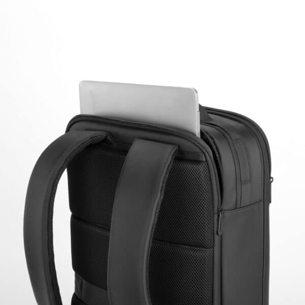 Mochila notebook preta corporativa gravação placa metálica