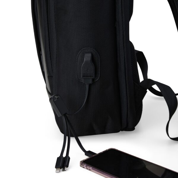 Brinde corporativo mochila nylon preta personalizada