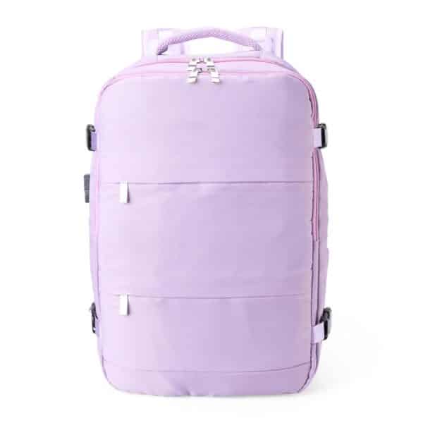 Mochila rosa personalizada com logo em silk para empresas