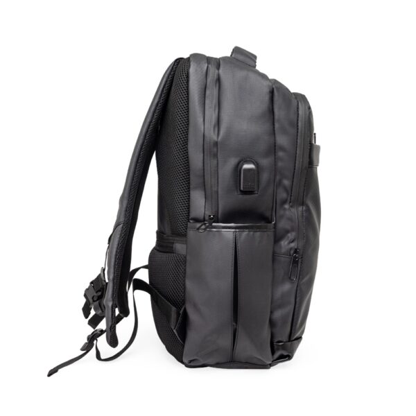 Brinde corporativo mochila silk screen cinza personalizada