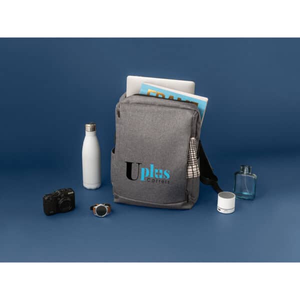Mochila executiva 14L personalizada com logo preta cinza