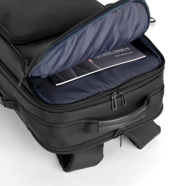 Brinde executivo mochila preta personalizada para empresas