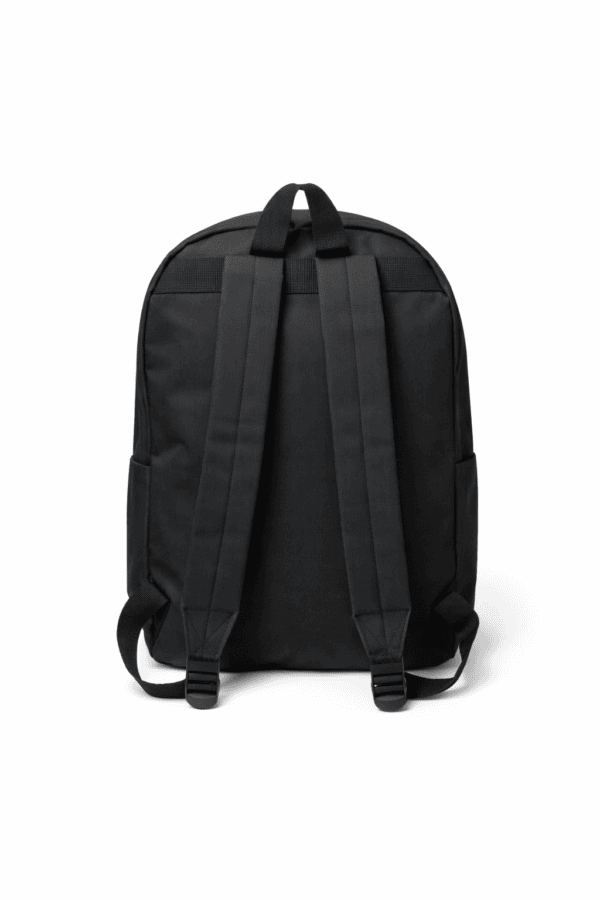 Mochila corporativa preta personalizada com gravação transfer