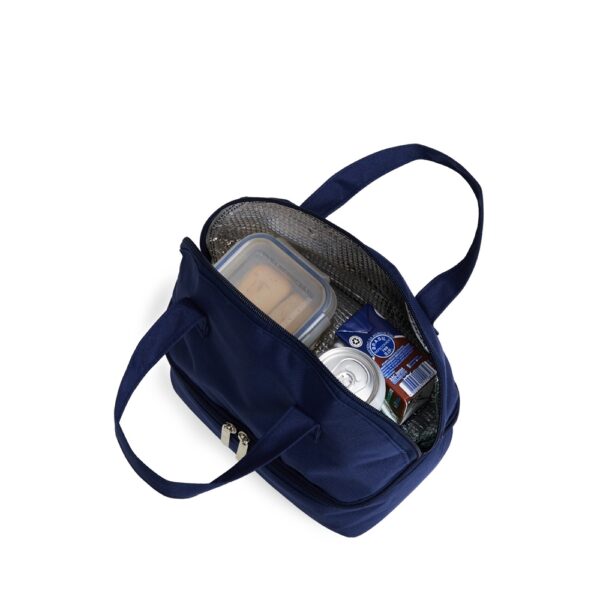 Bolsa térmica lilás personalizada com marca empresa